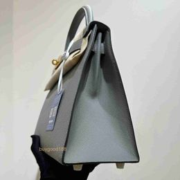 Top Ladies Designer KIaelliy Bag 28 Linen Blue Gold Button Leather One Shoulder Handheld Womens Bag