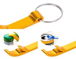 Portable mini Bottle Opener Keychain multi Colours Metal Beer bottle can openers home Bar party Tool3229641