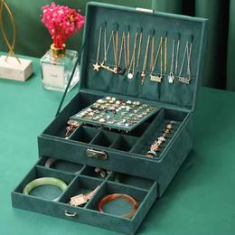 Jewellery Boxes Jewellery Box Anti-oxidation Lock Drer High-end Vintage Multi-layer Bracelet Jewellery Necklace Earrings Storage Box