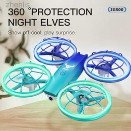 Drones SG500 2.4G Mini RC Drone Cool Light Photography Roll Four Helicopters One Click Takeoff Professional Drone Childrens Toys d240509