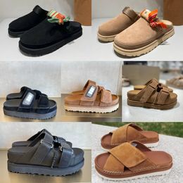 2024 New Fashion Flax brown Sandals Outdoor Sand beach Rubber Slipper Fashion Casual Heavy-bottomed buckle Sandal leather sports sandals 35-44