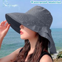 Wide Brim Hats Neck Protection Women Bucket Hat Fashion Broadside UV Waterproof Sun Summer Flap Fishing Cap