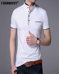 Print Mandarin Collar Short Sleeve Tee Shirt Men Spring Summer New Top Men Brand Clothing Slim Fit Cotton T Shirts Broadcloth5436127