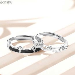 Couple Rings New Hot Selling Silver Fashion Crown Princess Knight Men and Women Open Ring Couple Gift Free Delivery J1132 WX