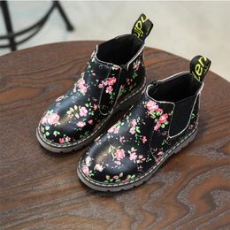 Boots Autumn Winter Pu Leather Children's Flower For Girls Toddler Waterproof Kids Snow Shoes B3