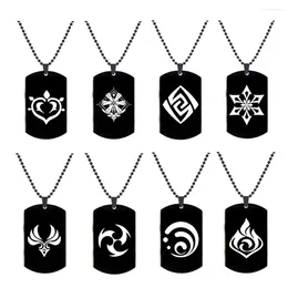 Pendant Necklaces Anime Genshin Impact Eye God Vision Necklace Klee Xiao Keqing Venti Figure Cosplay Stainless Steel Collar