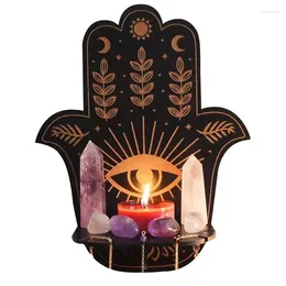 Decorative Figurines Crystal Display Shelf Wall Creative Hamsa Hand Decor Shelves Boho Oil