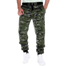 Men's Pants Casual Men Trousers Camouflage Print Elastic Waist Drawstring Spring Ankle-banded Wear-resistant Sweatpants For Sports