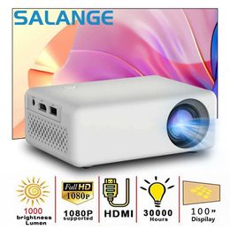 Salange Mini Projector LED supports 1080P 480 * 360 high-definition home Theatre iOS Android TV stick USB HDMI audio PK YG300 J240509