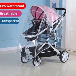 Universal Stroller Rain Cover Baby Car Wind Dust Shield Transparent Waterproof Breathable Trolley Umbrella Raincoat Accessories 240508