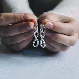 Dangle Earrings Eternal Love Romantic Symbol Fashion 8 Word Favourite Twisted Long Ear Buckles Women's Wedding Party Jewellery Gifts