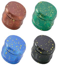 Drum Shape 63mm Diameter Herb Grinder Smoking 4 Layer Zinc Alloy Metal Chamfered Edge Concave Grinders With Golden Dot Colorful To6456546