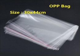 100pcs transparentes transparentes saco plástico grande 30x44cm auto adesivo selo plástico saco poli brinquedos embalagens de roupas opp261c7470284