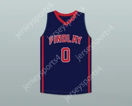 CUSTOM Mens Youth/Kids BOL BOL 0 FINDLAY PREP NAVY BLUE BASKETBALL JERSEY 2 TOP Stitched S-6XL