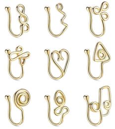 Fake Nose Rings Septum Jewellery GoldSilver Nose Cuff Non Piercing Clip On Faux Ring For Women Men1352825