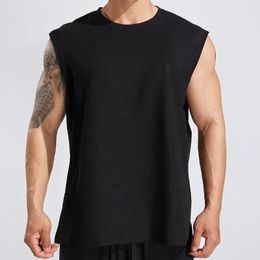 Men's Tank Tops 2024 Summer Hygroscopic And Sweat Releasing Vest Trend Fashion Men Waffle Sleeveless T-Shirt Top Quick Dry