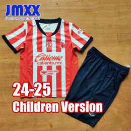 JMXX 24-25 Chivas Child Soccer Jerseys Kit Home Away Kid Uniforms Jersey Football Shirt 2024 2025 Top and Shorts Children Version