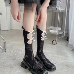 Women Socks Black Sexy Hollow Out Stockings For Summer Shorts Handcrafted Lace Suspender Calf White Lolita