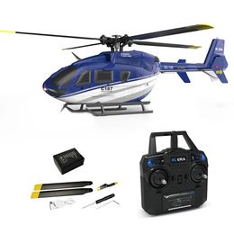 C187 Pro EC135 Scaled 4CH RC Helicopter Gyroscope Stabilization Optical Flow Positioning 24G Remote Control Aircraft Model 240508
