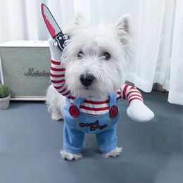 Dog Apparel Pet Halloween Clothes Dogs Holding A Knife Christmas Costume Novelty Funny Cat Party Cosplay Clothing