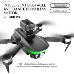 J1R7 Drones New S5S Mini Drone 4K Professional 8K HD Camera Obstacle Avoidance Aviation Photography Brush No Folding Four Helicopters 1.2km d240509