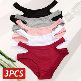 Women's Panties 3PCS/Set Women Cotton Sexy Hollow Out Briefs Low Rise Elastic Underwear For Female Comfortable Stretch Lingerie S-XL