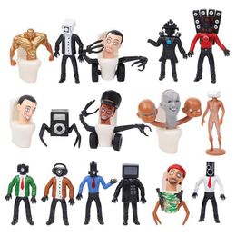 Action Toy Figures 16Pcs/set Skibidi Toilet Figure Toys VS Speaker Man TV Man Camara Man Action Figures Dolls Fans Gift T240506