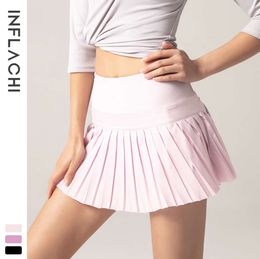 tennis skirt lu yoga outfits shorts gym clothes women running sports fitness golf skirts with pocket sexy pants breathable pleated aritzia 5582ess