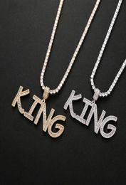 Custom Name No Baguette Letters Pendant Gold Silver Color Charm CZ Hip Hop Necklace Chain Rock Jewelry4727778