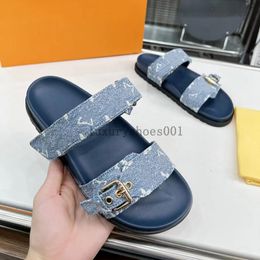 Womens slipper Bom Dia Genuine Leather sandal slide luxurys Designer Mules Flat top quality Casual shoes mans summer platform Sliders sandale lady Size 35-42 5.8 20