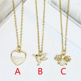 Pendant Necklaces 10 Strands Necklace Hummingbird Bees For Women 18k Gold Plated Jewellery 21070