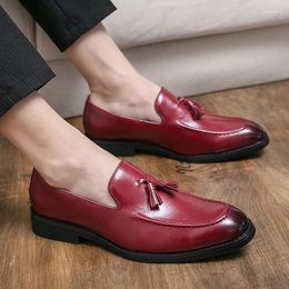 Casual Shoes British Style Men Leather Fashion Office Business Dress Classic Mens Slip-on Board Loafers Outdoor Flats Shoe