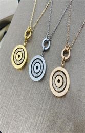 Womens Designer jewelry custom gold chains calm circles necklace high version silver simple circularity pendants for women in silv6516714