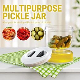 Storage Bottles Wet And Dry Separation Pickle Jar Flip Container With Strainer Hourglass Kitchen Tools