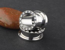 Flesh tunnel F08 50pcslot 416mm stainless steel screw ear plug flesh tunnel piercing body jewelry7630438