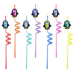 Drinking Sts Penguin Themed Crazy Cartoon For Kids Pool Birthday Party Sea Favors Goodie Gifts Supplies Decorations Plastic Pop Reusab Ot3Ft