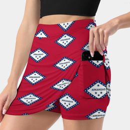 Skirts Little Rock Flag-Usa State Sticker T-Shirt Duvet Woman Fashion 2024 Pant Skirt Mini Office Short Usa