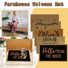 Carpets Outside Entrance Doormat Rug With Sayings Farm-house Coir Welcome Mat For The Front Door Decor Carpet Kitchen Decorative 211R