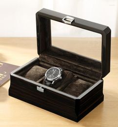Watch Boxes Cases Rectangle Wooden Box Storage 3Bit Watches Organizer Display Package Case Glass Cabinet Luxury Wood Casket For5044787