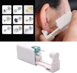 Stud 1PC Disposable Sterile Ear Piercing Unit lage Tragus Gun NO PAIN Piercer Tool Machine Kit DIY Jewelry7019449