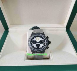 Super Quality Watch 40mm Cosmograph White Dial Diw Carbon Fiber Chronograph ETA 7750 Movement Mechanical Automatic Mens Watches we7082172