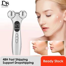 Home Beauty Instrument 4D roller facial massager EMS lifting device V-Face Slimmer skin tightening double chin removal eye care massage Q240508