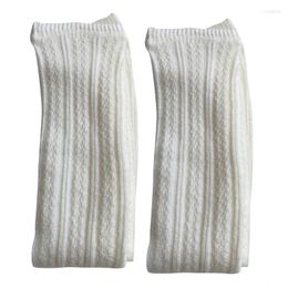 Women Socks Thicken Warm Mohair Japanese Harajuku Knitted Striped Stretch Foot Cover Boot Cuff Long