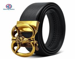 Designer Belts High Quality Men Fashion Luxury Gold Bull Head Automatic Buckle Leather Waist Belt For Jeans Kemer9539475