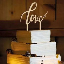 Topper Love Wedding Romantic Wood We Do Shape Letters Engaged Decoration Unique Cake Accessories