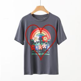 Tshirt Womens Designer T-shirt Cherry Printting Loose Crew Neck Short Sleeve Cotton Casual Tops 2024 Summer Tees Y2k Streetwear Giph