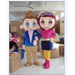 Mascot Costumes Hot Sale Fashion lovers Boy and girl Cartoon Outfit Carnival Fancy Dress School Mascot College Costume