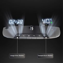 Luxury gun Grey brass shower system Constant temperature digital display design One handle cold hot dual control bathroom Tap