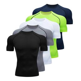 Men's T-Shirts Men Compression Shirt Fitness Gym Sport Running T-Shirt Tops T Quick Dry Short Seve For H240508