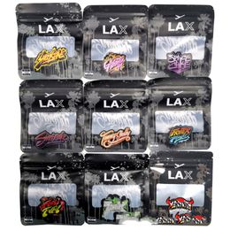 Empty 3.5 g LAX Mylar Bag Matte Black Pouch Frosted Stand Up Aluminium Foil Zipper Lock With Window Flower Package Plastic Case